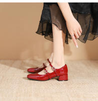 Zapatos Mary Jane de mujer con tacón grueso y hebilla de cinturón de nuevo estilo - details 11