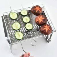 Estufa de picnic para acampar, mochila portátil plegable con parrilla para barbacoa, estufa de leña para exteriores - details 5