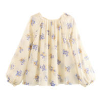 Blusa de Primavera Suave Estampado Floral Comodidad Versátil Moda para Mujeres - details 1