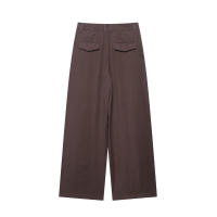 -Conjuntos de pantalones de pierna ancha lisos informales Conjunto de top con cuello colgante de 2 piezas, conjunto elegante para mujer, nuevo en 2025 - details 6