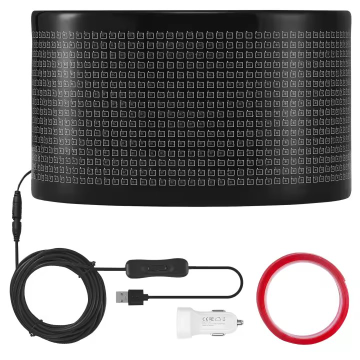 SucceBuy Letrero LED programable de 38 x 10 cm, panel de desplazamiento a todo color P5, pantalla de animación de texto personalizado DIY, control de aplicación Bluetooth para publicidad comercial de tiendas - 1