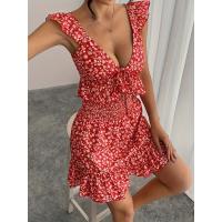Vestido de tirantes elegante con estampado floral y falda a juego para mujer, novedad de verano - details 6