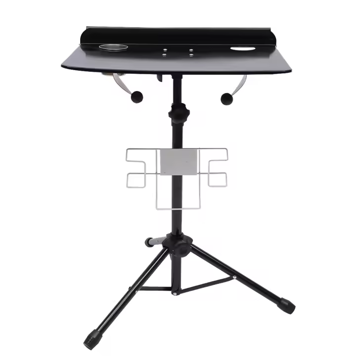 Trípode portátil para salón de tatuajes, mesa de escritorio de 117,5-112cm, bandeja para estación de trabajo de tatuajes, soporte para estación de trabajo, bandeja negra - 1
