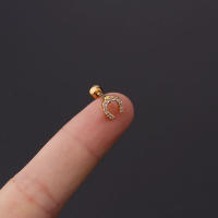 Pendientes de acero inoxidable para mujer, aretes con forma de flor de serpiente, abeja rosa, Placa dorada, piercings para niña, 2 unidades, 16g - details 4