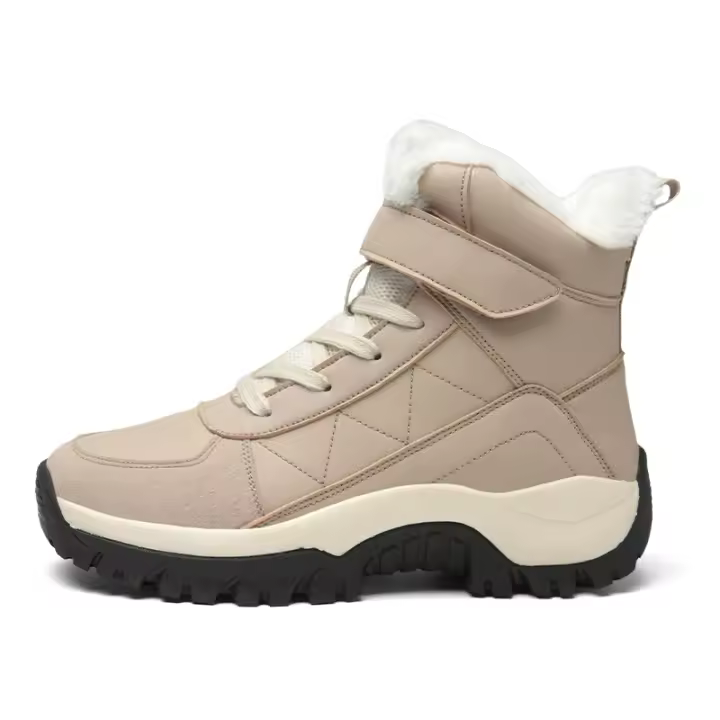 Botas de nieve para mujer, botas de invierno cálidas con forro de piel, botines antideslizantes, botas de nieve a media pantorrilla - 1