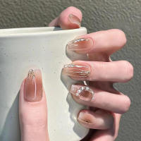 Diseño de gradiente artificial, cubierta completa con diamantes de imitación para uñas de vestido de chica caliente - details 1