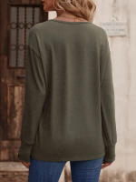 Camiseta holgada de manga larga con cuello en V para mujer, Tops blancos informales, jersey de oficina, otoño e invierno, nuevo - details 23