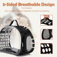 Bolsa para mascotas al aire libre, transportador plegable transparente para perros y gatos, bolso de hombro portátil transpirable - details 6