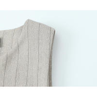 OUWU- Conjunto De Pantalones Y Chaleco De Primavera Para Mujer, Top Con Cuello Redondo Y Botones A La Moda, Pantalones De Cintura Alta, Traje De Ocio Para Oficina, Nuevo - details 5