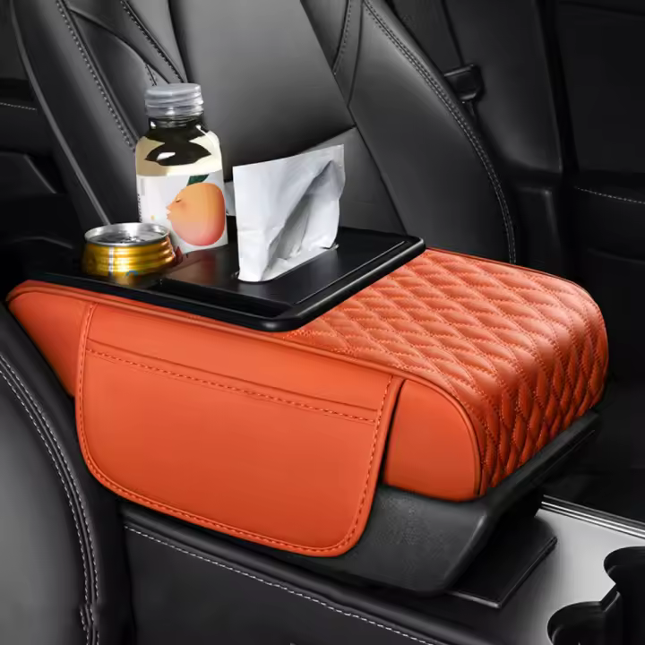 Cojín para reposabrazos de coche 5 en 1, soporte para codo, almohadilla gruesa para consola central con ranura para teléfono, caja de almacenamiento para reposabrazos de coche para ahorrar espacio, controladores - 1