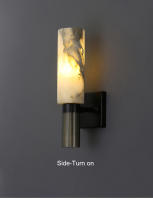 Lámpara de pared de mármol Natural de lujo para decoración del hogar, candelabro de 15,7 "para mesita de noche, sala de estar, dormitorio, pasillo, accesorios de iluminación, E27 - details 11