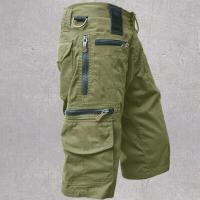 Pantalones Cargo de Verano para Hombres Talla Grande, Recta, Multi-Bolsillos, Moda Casual - details 11