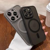 Funda de Lujo Mate Transparente y a Prueba de Golpes Carga Inalámbrica Magsafe para iPhone 16, 15, 14, 13, 12, 11 Pro Max Accesorios de Electrónica - details 0