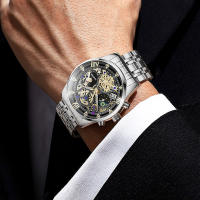 【 Italia 2025 Gran Venta 】 Reloj de Cuarzo para Hombre con Calendario y Cronógrafo - Diseño Nórdico Esqueleto, Acero Inoxidable Impermeable 3ATM, Ideal para Trajes de Negocios y Regalos Elegantes - details 5