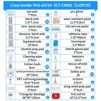Kit de Primeros Auxilios de 24 Categorías 115 Sets para Viajes al Aire Libre y Camping - details 8