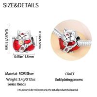 Abalorios de Danza de León y Gato de Sello de Plata Esterlina S925 100% Auténticos para Pulsera DIY de 3mm Joyería de Moda para Mujeres Regalo con Piedra de Zirconia - details 6