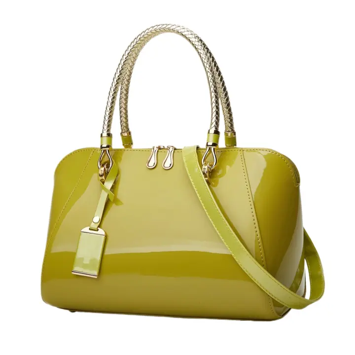 Bolsa de almohada de charol 2025 primavera y verano nuevo bolso brillante bolso nupcial moda de alta gama de un solo hombro oblicuo span bolso de las mujeres. - 1