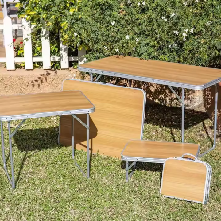 Mesa Plegable de MDF Medio Denso Resistente a Arañazos, Oxidación, Limpieza Fácil - 1