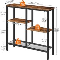 Mesa Lateral de 75cm Estilo Industrial de 4 Niveles Ideal para Entrada, Sala, Pasillo - details 2