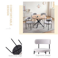 Un juego de 4 sillas de comedor de estilo nórdico, sillas de comedor modernas de terciopelo Teddy, patas de metal para cocina/sala de estar - details 2