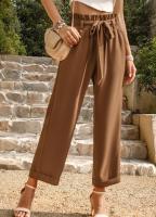 Pantalones de pierna ancha de moda de oficina de mujer de estilo clásico de cintura alta - details 17