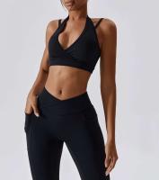 Conjunto de yoga sin costuras de 2 piezas para mujer, sujetador para gimnasio y correr, ropa deportiva, body, sujetador deportivo - details 32