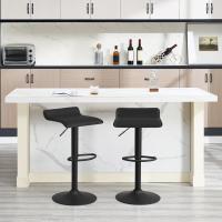 Taburetes de Cocina Giratorios 360° Altura Ajustable con Reposapiés Taburetes Altos con Asiento PVC para Comedor, Salón y Cafetería Negro+Negro - details 6