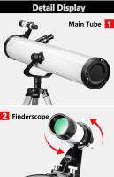 Telescopio astronómico profesional, 114MM de apertura, para visión nocturna en el espacio, potente y de gran aumento. - details 15
