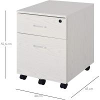 Archivos Suspendidos con 2 Cajones y Cerradura 40x45x55,6 cm Blanco - details 2