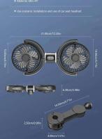 SEAMETAL-reposacabezas de refrigeración, ventiladores de doble cabezal, rotación multiángulo, ventilador de aire enfriador ajustable de 3 velocidades para accesorios de coche - details 11