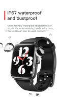 Reloj inteligente con pantalla completamente táctil de 1,85 pulgadas, oxígeno, presión arterial, prueba de frecuencia cardíaca, recordatorio de llamadas entrantes, IP67 - details 6