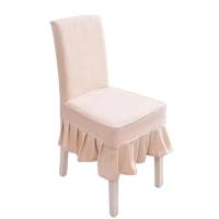 Funda Universal para silla, cubierta elástica, todo incluido, impermeable, para taburete de mesa de Hotel y hogar, falda de color sólido, 1 unidad - details 0