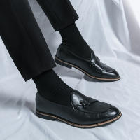 Zapatos Lefu para hombre, calzado de cuero PU, Color sólido, Simple, moda, transpirable, británico, grande, 38-46 - details 3