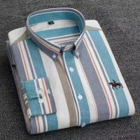Camisas de caballo bordadas para hombre, ropa de calle de gran tamaño, 2025 algodón, Oxford, informal, manga larga, talla grande, 100% - details 26