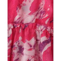 Vestido de Chiffon Adelgazante con Cuello Alto y Estampado de Cinturón - details 11