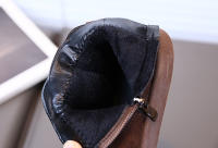 Botas de cuero con cremallera lateral y forro de terciopelo para niños, estilo retro británico. - details 9