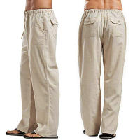 Spring Men's Linen Wide Leg Pants Oversized Sports Street Casual Yoga Pants Sweatpants Men's - details 13