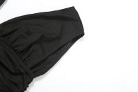BUNO-Conjunto de 2 piezas de moda plisada para mujer, camisetas sin mangas con cuello bajo y espalda descubierta + Mini pantalones cortos ajustados, trajes sencillos informales clásicos de calle - details 15