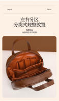 Bolsa de maquillaje Vintage de cuero encerado para mujer, gran capacidad, moderna, de alta gama, bolsa de almacenamiento portátil para el cuidado de la piel, novedad de 2025 - details 7