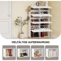 Zapatero de Plástico Blanco Organizador de Zapatos de Panel Modular con 8 Compartimentos para 32 Zapatos Con Puertas y Ganchos - details 7