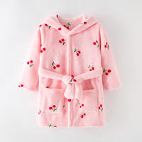 Albornoz con capucha de manga larga para niños, bata con estampado de dibujos animados, ropa de dormir para niños y niñas, invierno y otoño - details 3