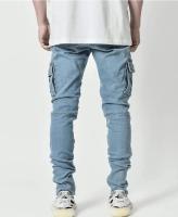 Nuevos pantalones vaqueros para hombre, pantalones vaqueros lavados de Color sólido con múltiples bolsillos, pantalones vaqueros Cargo de cintura media, pantalones casuales de moda de talla grande, ropa diaria para hombre - details 4