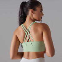 Sujetador de yoga para mujer, ropa interior que absorbe los golpes, correas cruzadas para los hombros, top corto Fiess, deportes a prueba de golpes - details 46