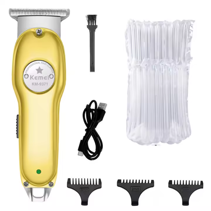 Kemei-cortadora de pelo eléctrica para hombre, máquina de corte de pelo profesional de metal, recargable, con batería de litio, Original - 1