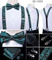 Conjunto de Borlas de Seda para Hombres Paquete de Cuadrillo de Paisley Naranja Pintado - details 12