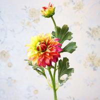 Crisantemo Artificial de 2 cabezas, flor de crisantemo de seda de tacto Real hecha a mano, flor de Dalia de simulación realista que no se decolora - details 17