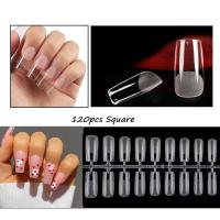 120 unidades/bolsa punta de ataúd juego completo de uñas postizas transparentes presión Artificial bailarina larga - details 13