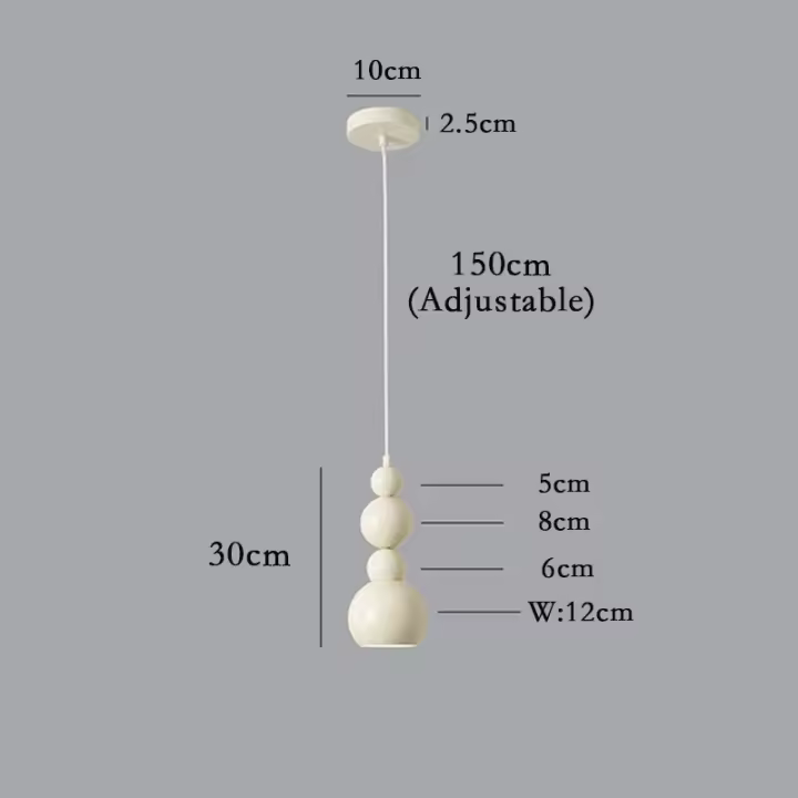 Lámpara de techo minimalista para mesita de noche, lámpara colgante estilo crema francesa de mediados de siglo para comedor, lámpara colgante moderna Bauhaus - 1
