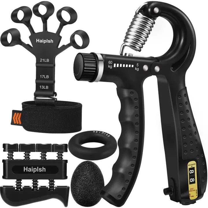 Kit de Entrenador de Fuerte Agarre Paquete de 5 con Ejercicio de Dedos de Acero - 1