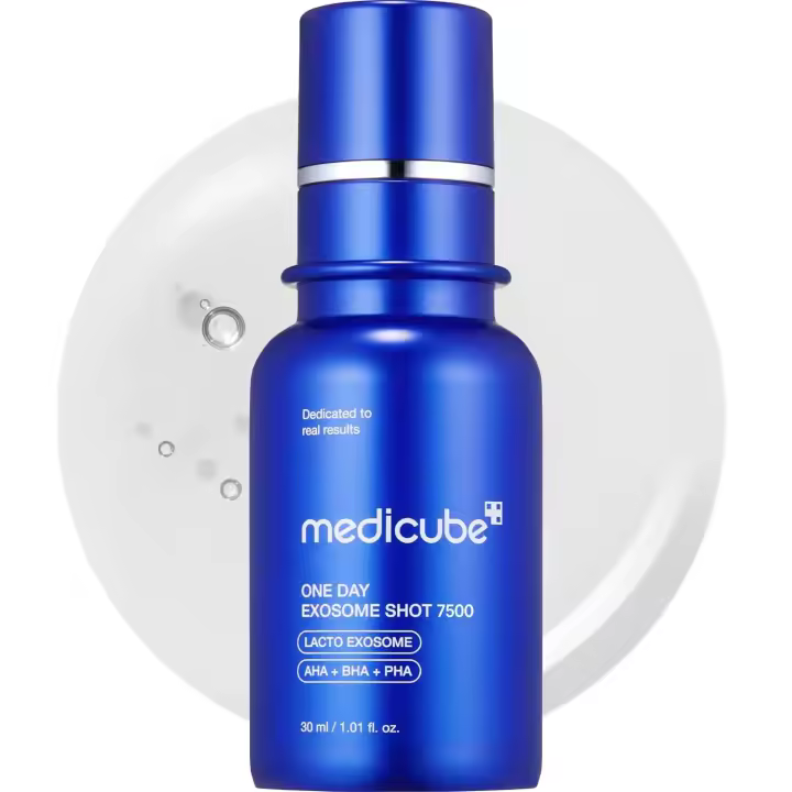 medicube Zero Exosome Shot 7,500 PPM Spicule Facial Liquid Booster Serum Exosome, AHA+BHA+PHA Cuidado de los poros, Células muertas, Textura | - 1